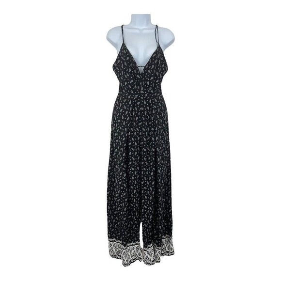 Windsor Womens Size Small Rayon Black White Paisley Jumpsuit - Picture 1 of 5